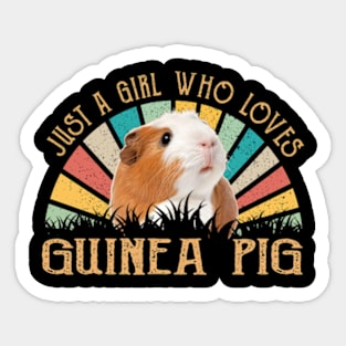 Curls and Cuteness Just A Girl Who Loves Guinea Pig's Canine Sticker